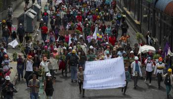 A protest in Quito over the cost of living (Jose Jacome/EPA-EFE/Shutterstock)