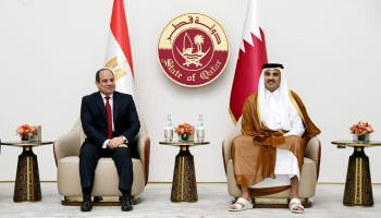 Egyptian President Abdel-Fattah al-Sisi meets with Qatari Emir Tamim bin Hamad Al Thani, Doha, Qatar, September 13, 2022 (APAImages/Shutterstock)