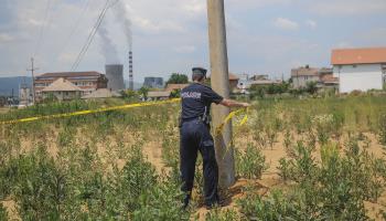 Police cordon off the area after an explosion at Kosovo A power plant killed at least four and Injured 14. Prishtina, June 2014 (Kushtrim Ternava/EPA/Shutterstock).