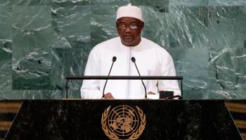 Gambian president Adama Barrow addresses the UN General Assembly, September 2022 (Julia Nikhinson/AP/Shutterstock)