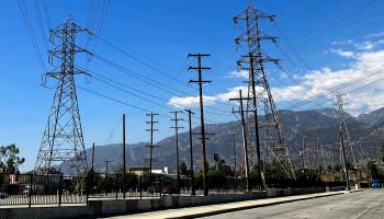 Electrical grid towers in Pasadena, California, on a day of record heat, August 31, 2022 (John Antczak/AP/Shutterstock)