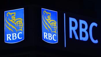 The Royal Bank of Canada logo seen in Edmonton, Alberta, January 2021 (Artur Widak/NurPhoto/Shutterstock)