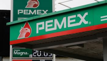 A Pemex petrol station in Mexico City's Roma neighbourhood. October 2021 (Shutterstock)