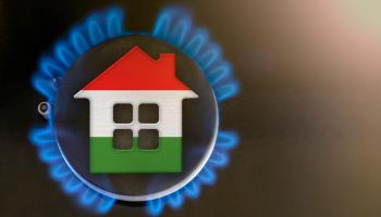 Symbolic house in colours of Hungarian flag inside a gas burner, no place, no date (Sersoll, Shutterstock)
