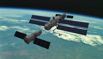 3D rendering of Shenzhou spacecraft docking with the Chinese space station (Shutterstock)