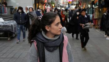 Woman without mandatory hijab, Tehran, December 23, 2022 (Vahid Salemi/AP/Shutterstock)