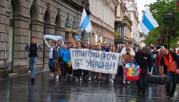 Russians protesting against the invasion of Ukraine, Belgrade, 1 October (Shutterstock)