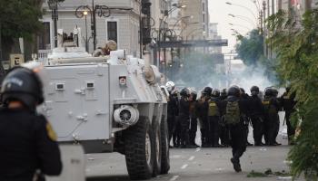 Police clash with anti-government demonstrators in Lima (Shutterstock)