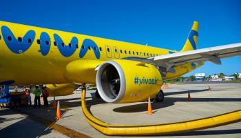 A Viva Air aircraft. San Andres, Colombia. December 13, 2020 (Shutterstock)