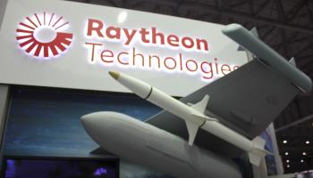 Raytheon Technologies exhibitor pavilion at Dubai Airshow 2021 (Shutterstock)