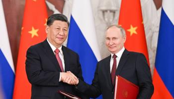 Chinese President Xi Jinping and Russian President Vladimir Putin (Chine Nouvelle/Shutterstock)