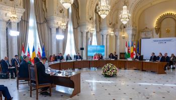 Plenary session of the strategic partnership agreement to develop and transport green energy between Azerbaijan, Georgia, Romania and Hungary, Bucharest, December 17, 2022 (LCV, Shutterstock)