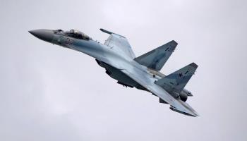 Su-35 fighter at the MAKS-2021 international aerospace show, Zhukovsky airfield, Moscow, July 25, 2021 (Aarows/Shutterstock)