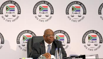 Deputy Chief Justice Raymond Zondo chairs the commission of inquiry into state capture, August 20, 2018 (Kim Ludbrook/EPA-EFE/Shutterstock)