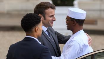 Chadian President Mahamat Idriss Deby meets French President Emmanuel Macron, February 2023 (Julien Mattia/Le Pictorium Agency via ZUMA/Shutterstock)