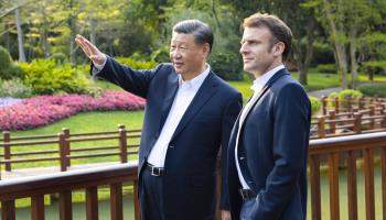 Chinese President Xi Jinping and French President Emmanuel Macron (CHINE NOUVELLE/SIPA/Shutterstock)