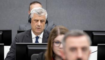 Former Kosovo President Hashim Thaci on trial (Hollandse Hoogte/Shutterstock)