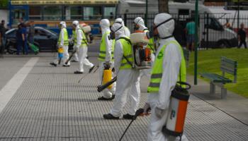 Environment Ministry workers fumigating against mosquitos in Buenos Aires (Shutterstock)