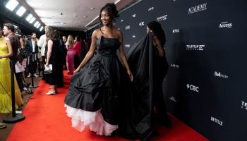 Canadian actress and filmmaker Mouna Traore arrives at the Canadian Screen Awards in Toronto,  April 14, 2023. (Canadian Press/Shutterstock)