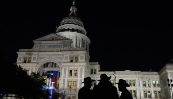 The Texas state legislature building in Austin, seen before dawn (Larry W Smith/EPA/Shutterstock)