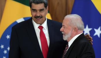 President Nicolas Maduro (l) with Brazilian counterpart Luiz Inacio Lula da Silva in Brasilia (Andre Coelho/EPA-EFE/Shutterstock)