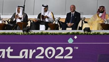 The Leaders of Qatar and Saudi Arabia at the 2022 World Cup, Qatar, November 20, 2022 (Noushad Thekkayil/EPA-EFE/Shutterstock)
