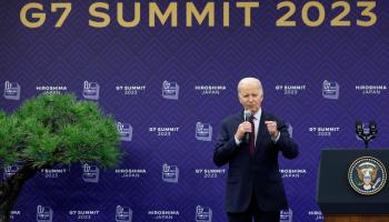 US President Joe Biden at a news conference following the G7 summit in Hiroshima (POOL/ZUMA Press Wire/Shutterstock)