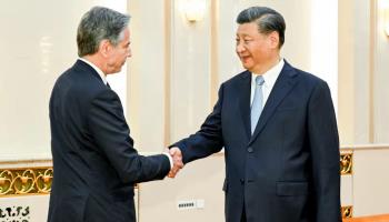 US Secretary of State Antony Blinken meets Chinese President Xi Jinping in Beijing in June 2023 (Mfa China/UPI/Shutterstock)