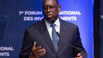 Senegalese President Macky Sall speaks at a Dakar investment forum, July 2023 (JEROME FAVRE/EPA-EFE/Shutterstock)