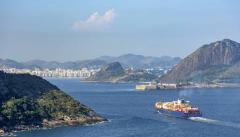 Cargo ship entering Guanabara bay (Fred Pinheiro/imageBROKER/Shutterstock)