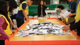 Vote counting in Hong Kong's 2019 district council elections (James May/ABACA/Shutterstock)