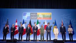 President Zelensky and the leaders of G7 at NATO's Vilnius Summit (Ukrainian Presidency/SIPA/Shutterstock)