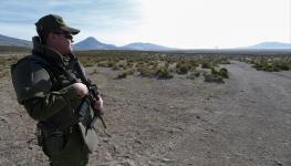 A Chilean soldier monitors the border with Bolivia (Alex Díaz/EPA-EFE/Shutterstock)