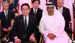 Japanese Prime Minister Fumio Kishida and Sheikh Hamed bin Zayed Al Nahyan, member of the Abu Dhabi Executive Council (Ali Haider/EPA-EFE/Shutterstock)