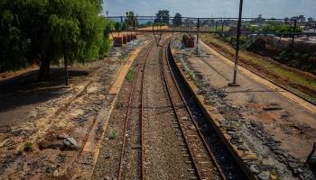 Thefts of cable and metal leave Johannesburg's Kliptown railway station non-functional, October 9, 2020. (KIM LUDBROOK/EPA-EFE/Shutterstock)