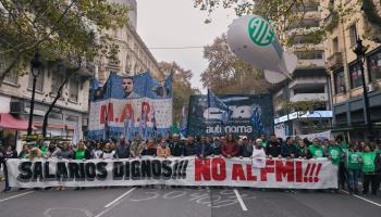 A protest against IMF policies in Buenos Aires (Esteban Osorio/Shutterstock)