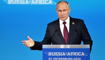 Russian President Vladimir Putin at the 2023 Russia-Africa Summit, July 2023 (APAImages/Shutterstock)