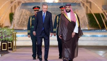 President Recep Tayyip Erdogan and Saudi Arabia's Crown Prince Mohammed bin Salman (APAImages/Shutterstock)