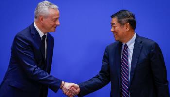 Minister of Economy of France, Bruno Le Maire (L), and Chinese Vice Premier He Lifeng (R) (MARK R CRISTINO/EPA-EFE/Shutterstock)