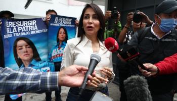 Gonzalez delivers a statement in Quito in August (Jose Jacome/EPA-EFE/Shutterstock)