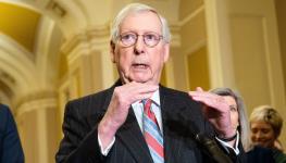 Senate Minority Leader Mitch McConnell speaking outside the Senate chamber, December 20, 2022 (Michael Brochstein/SOPA Images/Shutterstock)