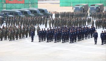 The closing ceremony of the China-Cambodia Golden Dragon exercise hosted by Cambodia in March-April (Xinhua/Shutterstock)