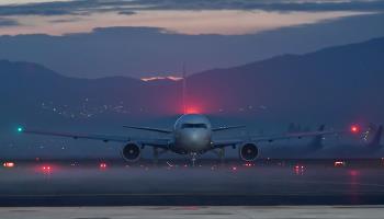 An aeroplane lands at Toluca airport, Mexico State (Arturo Hernandez/Eyepix Group/Shutterstock)