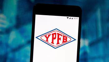 The YPFB logo on a smart phone (Shutterstock)