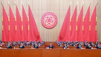 President Xi Jinping and other Communist Party leaders in Beijing (Xinhua/Shutterstock)
