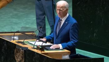 President Joe Biden addresses the UN General Assembly, September 19, 2023 (Vanessa Carvalho/Shutterstock)