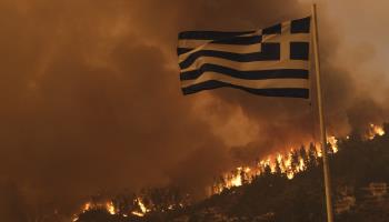 A wildfire in Greek island of Evia (Shutterstock/Alexandros Michailidis)