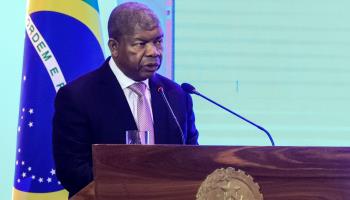 Angolan President Joao Lourenco delivers remarks at meeting with Brazilian counterpart, August 2023 (Ampe Rogerio/EPA-EFE/Shutterstock)