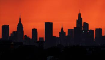 The sun sets over the Manhattan skyline, September 8 (Will Oliver/EPA-EFE/Shutterstock)