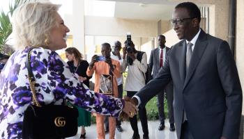 Senegalese Prime Minister Amadou Ba meets Princess Astrid of Belgium, May 2023 (Shutterstock)